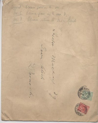 Envelope addressed to HM Mackay 1905