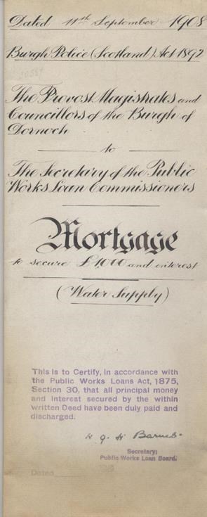 Mortgage re water supply 1908