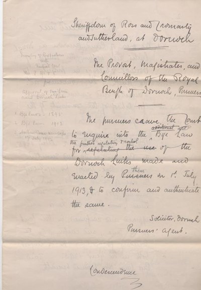 Bye laws for Dornoch Links 1913