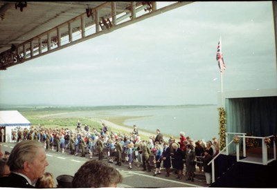 Spectators at opening ceremony Dornoch Firth Bridge