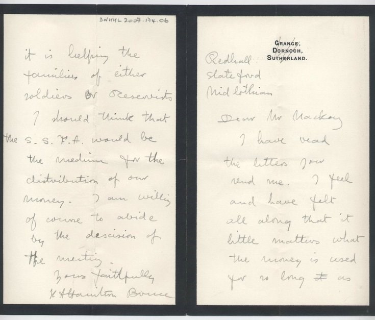 Letter from R.A. Hamilton Bruce