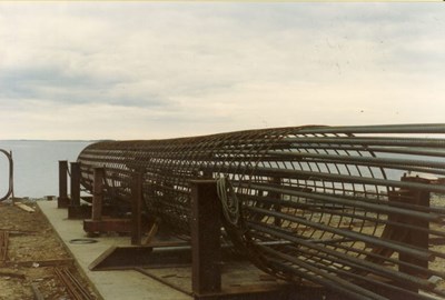 Dornoch Firth Bridge Construction ~ Steel Mesh Cylinders