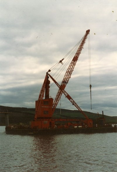 Dornoch Firth Bridge Construction ~ Floating Crane