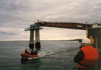 Dornoch Firth Bridge Construction ~ Bridge Decking about to reach the Third Pier