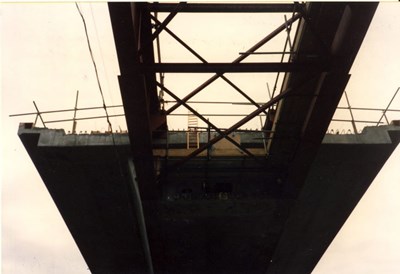 Dornoch Firth Bridge Construction ~ Underneath the 'Nose-piece'