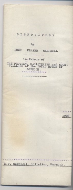 Disposition by H.F. Campbell in favour of Town Council 1936