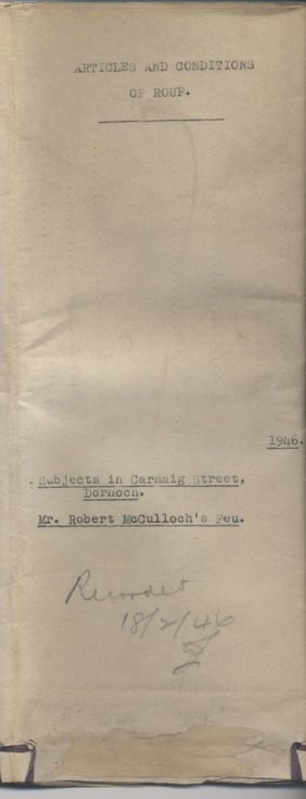 Conditions of roup ~ 8 Carnaig Street 1946