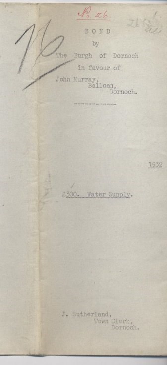 Bond in favour of John Murray 1932