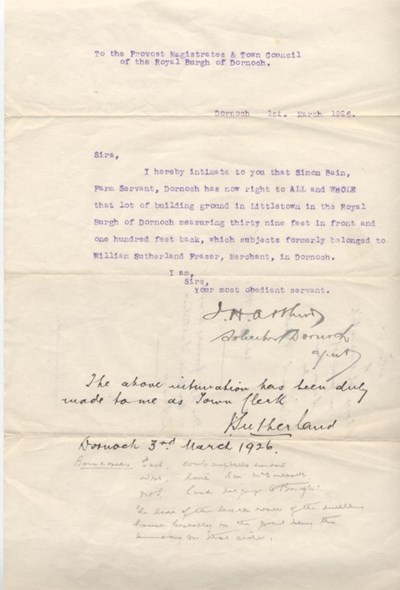 Notice of change of ownership 1926