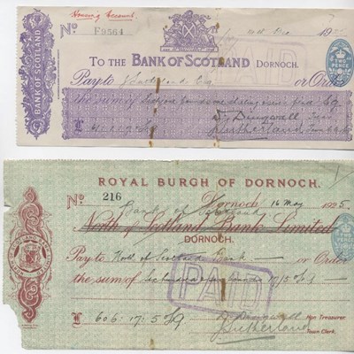 Bundle of Burgh cheques 1925-1926