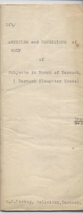 Dornoch Slaughter House