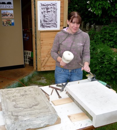 Making of the replica armorial stone from Embo House