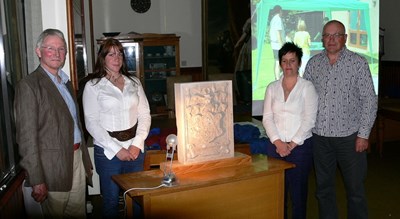 Unveiling of the replica armorial stone from Embo House