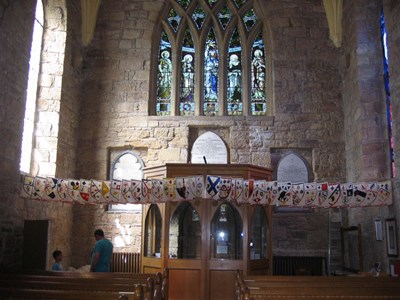 Windows at western entrance of Dornoch Cathedral