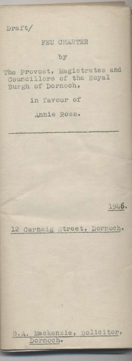 Feu charter in favour of Annie Ross 1946