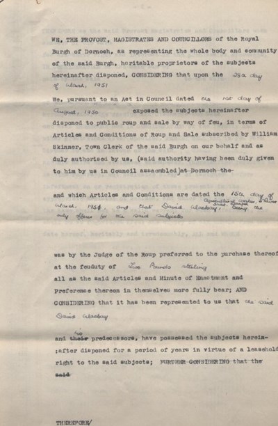 Feu charter in favour of David Mackay 1951